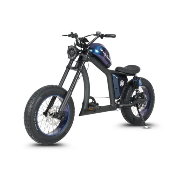 Vélo Électrique Vintage Fat Bike Bleu